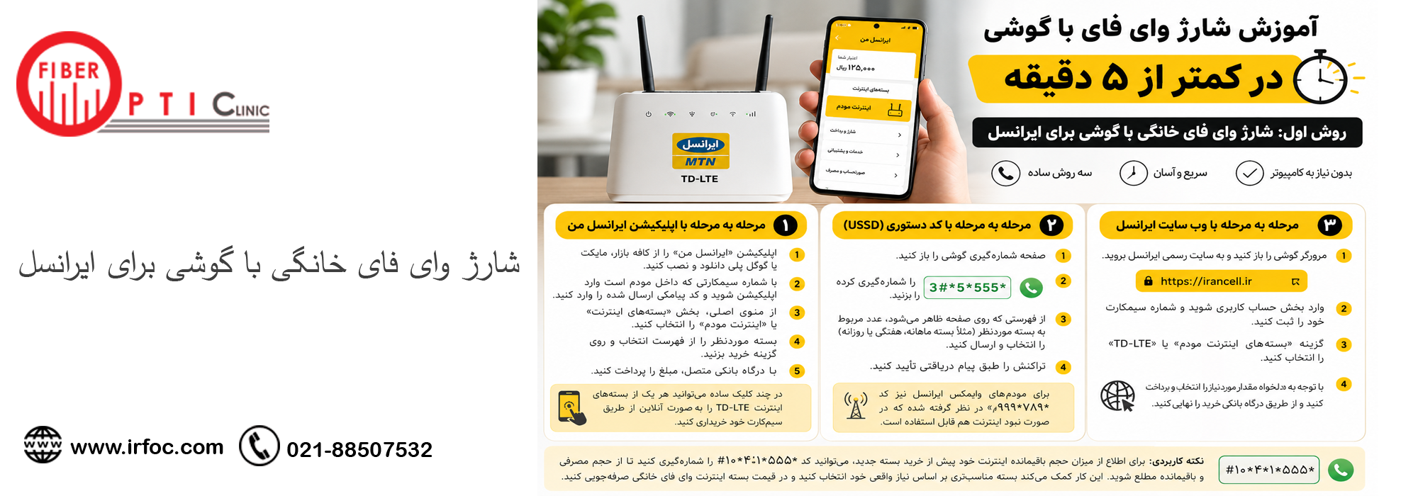 شارژ وای فای خانگی با گوشی برای ایرانسل